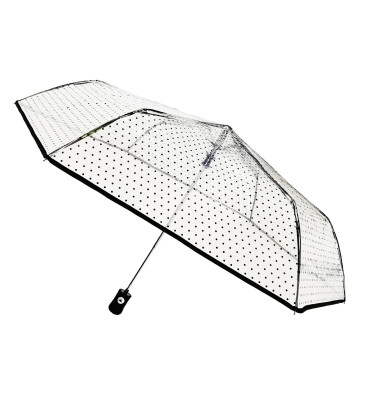 Smati parapluie femme transparent pliable aux pois 