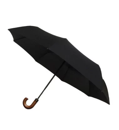 Smati parapluie pliable noir avec poign¨¦e en bois