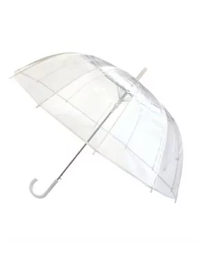 Smati grand parapluie transparent à bordure blanche