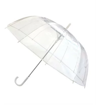 Smati grand parapluie transparent à bordure blanche