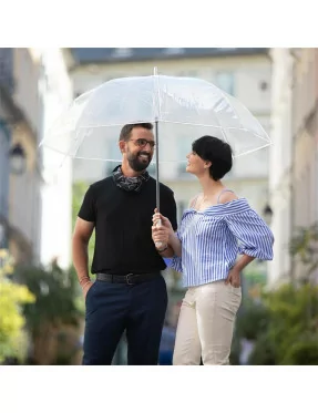 parapluie de golf transparent avec bordure blanche