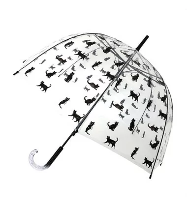 smati parapluie transparent chat noir