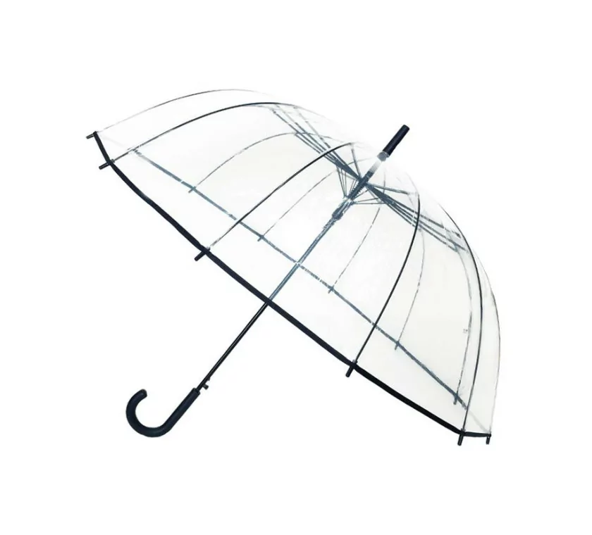 Smati grand parapluie transparent avec bordure noire