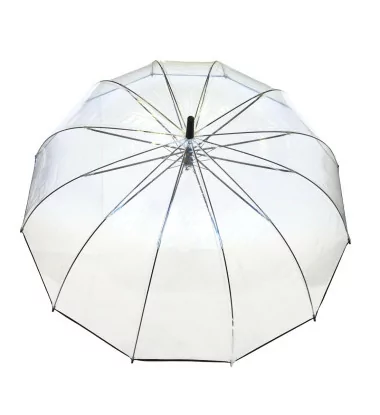 Smati grand parapluie transparent avec bordure noire