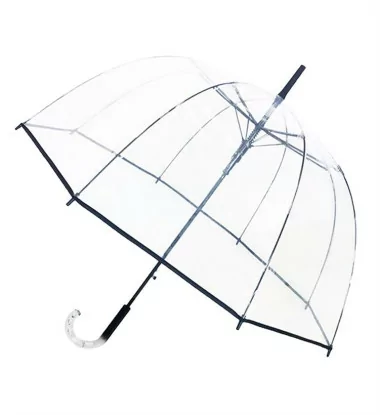 Smati parapluie long cloche transparent bordure noire