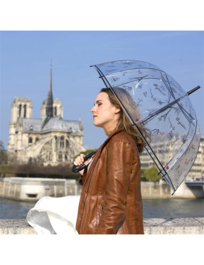 Smati parapluie long transparent symbole paris
