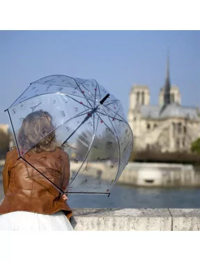 Smati parapluie long transparent symbole paris