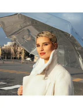 Smati parapluie femme original argenté effet miroir