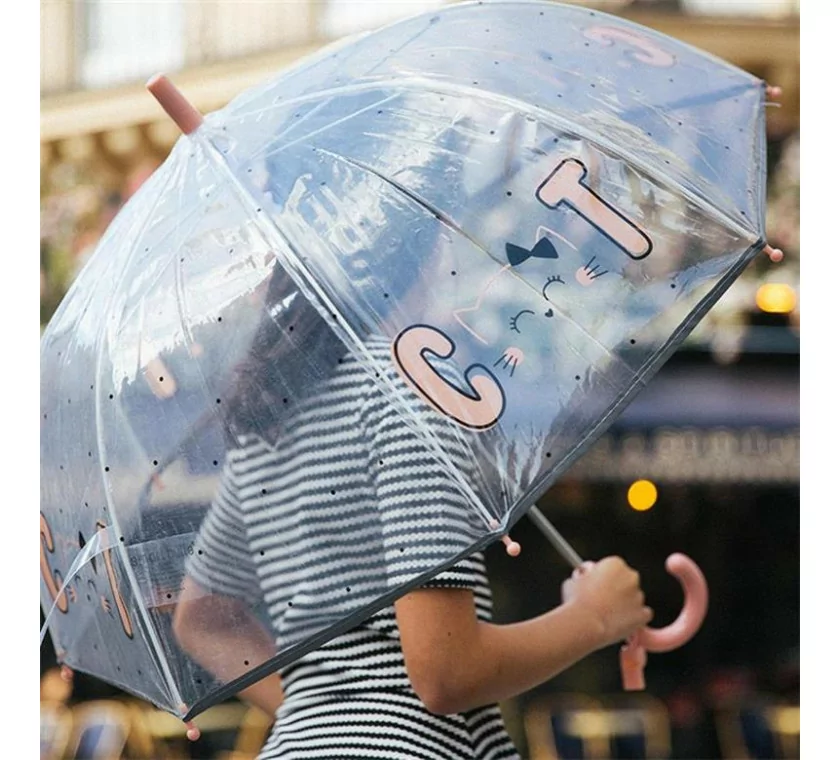 parapluie enfant transparent chat
