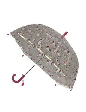 parapluie enfant fille transparent licorne avec bordure fluorescente