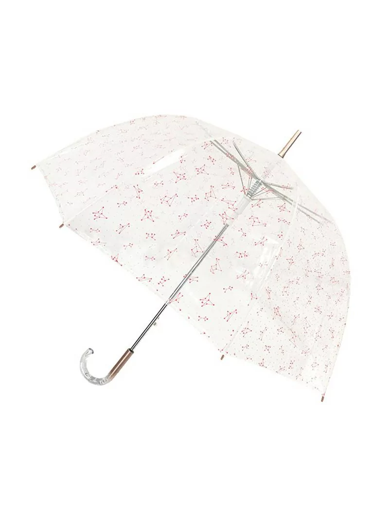 Smati parapluie femme transparent constellation rose