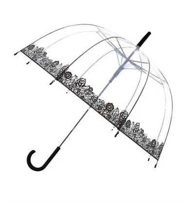 Smati parapluie long automatique transparent dentelle