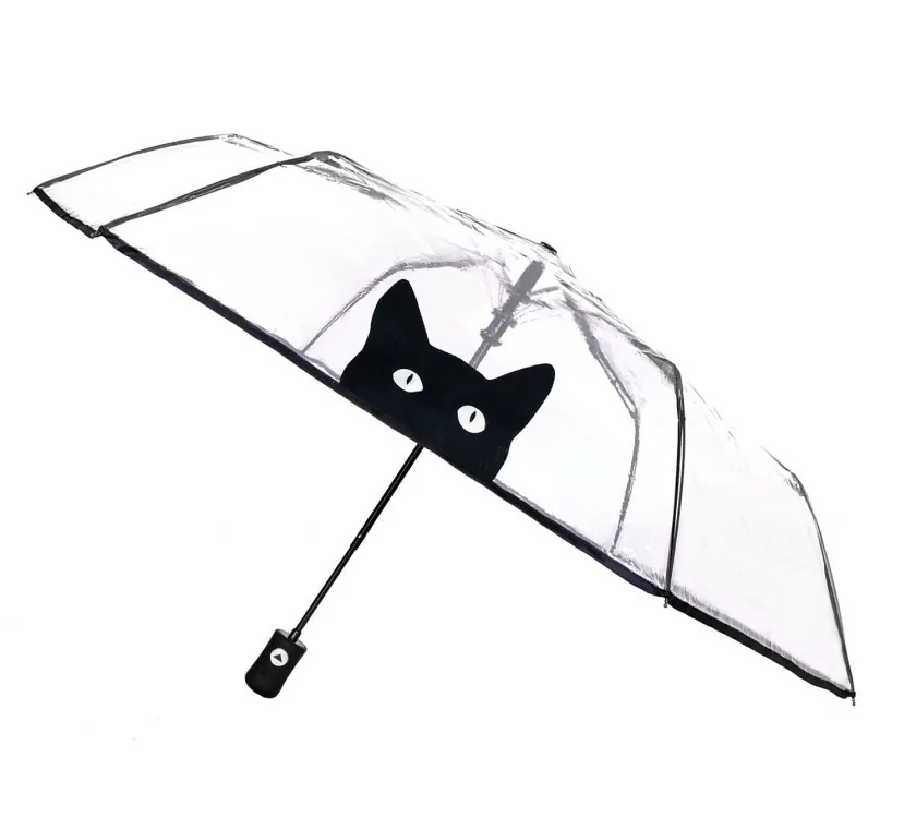 Parapluie Transparent Vintage Automatique - Ouverture/Fermeture Auto, Design Vitrail Artistique, Anti-vent 8 Baleines | 100x54 Cm