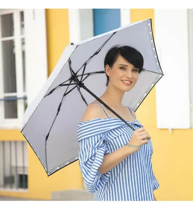 Smati parapluie de poche gris clair avec message
