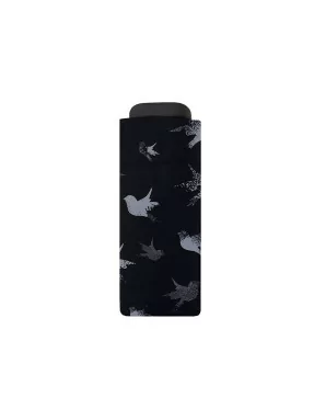 Smati parapluie de poche noir avec oiseaux