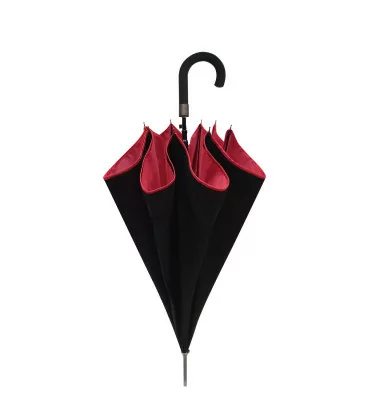 Smati parapluie original double toile noir et rouge