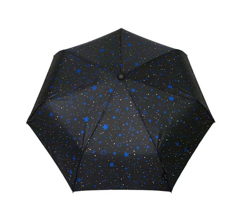 Smati petit parapluie noir avec étoiles bleues