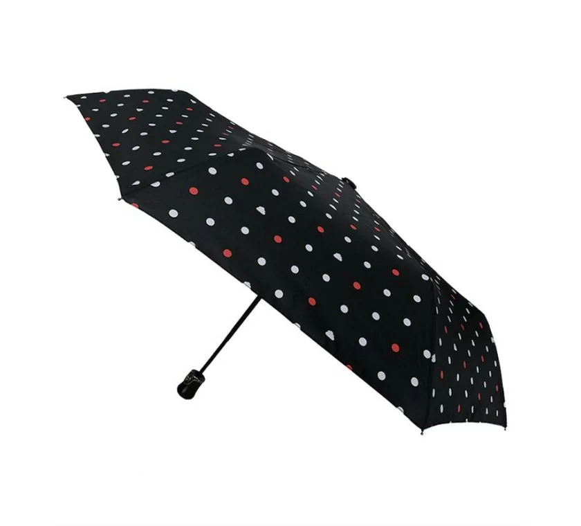Smati petit parapluie automatique à pois et nuage rouge