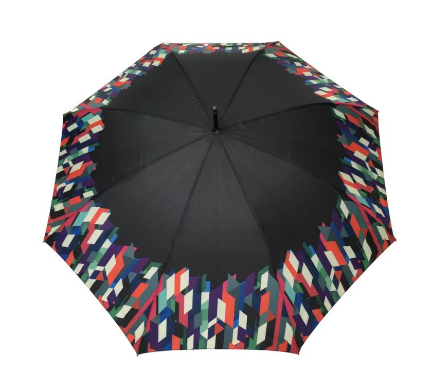parapluie long femme à motif géométrique