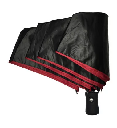 Smati petit parapluie automatique noir et rouge anti-UV
