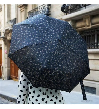 Smati parapluie pliant noir avec constellation dorée
