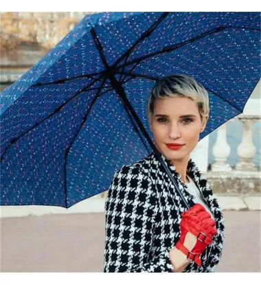 Smati parapluie femme pliant bleu motif géométrique