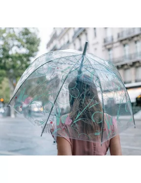 parapluie transparent cloche perroquet
