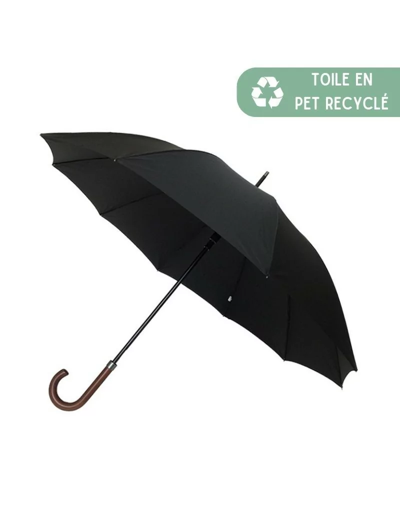 Parapluie pliant automatique noir grande taille poignée courbe