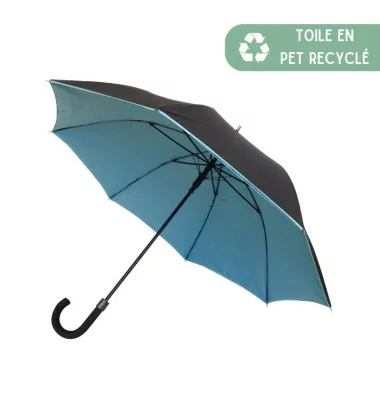 Smati parapluie original double toile noir et turquoise