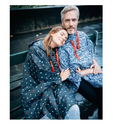 Poncho femme pois nuage