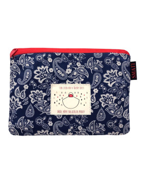 Poncho femme paisley bleu