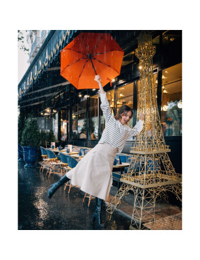 Petit Parapluie écologique automatique cognac mist