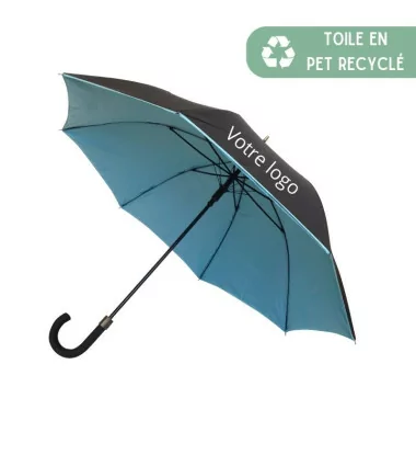 Smati parapluie personnalisé en double toile turquoise
