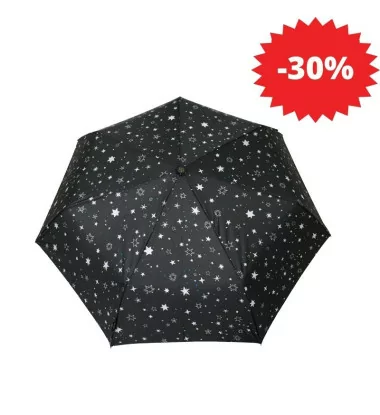 Smati petit parapluie noir avec étoiles blanches
