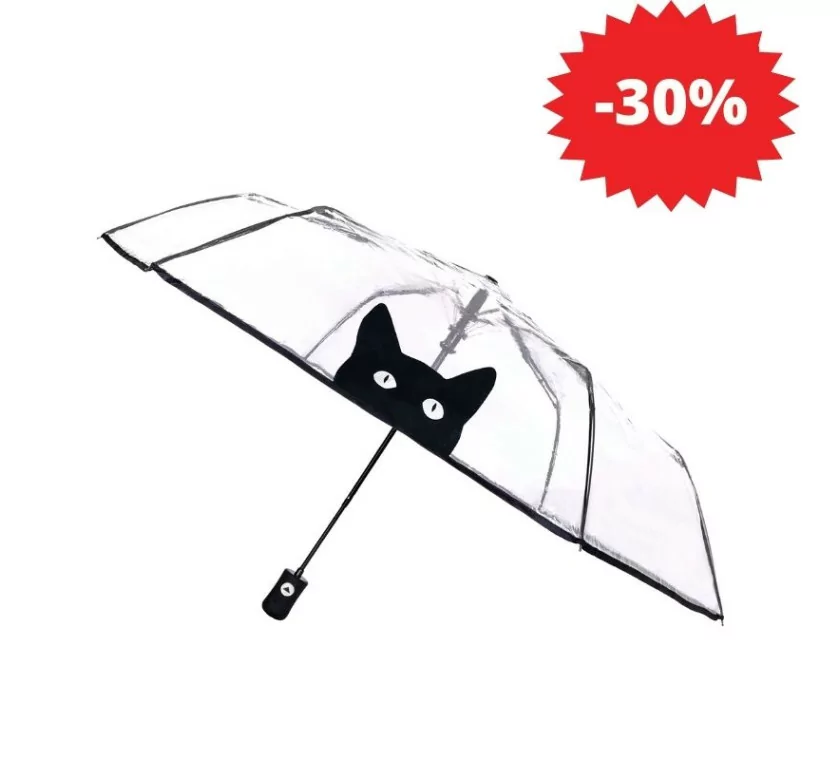 Smati petit parapluie transparent automatique chat