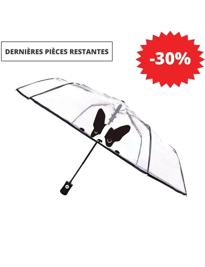 Smati parapluie transparent pliable à motif chien