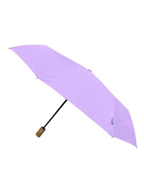 Parapluie Canne Écologique Femme - Poignée Bois Biodégradable - Ouverture Automatique - Tissu Recyclé RPET - Diamètre 102cm