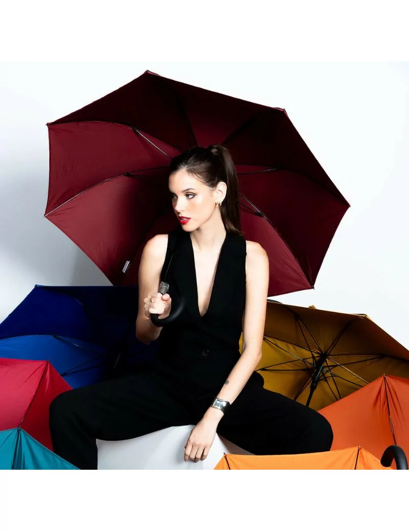 Smati parapluie original double toile noir et dark rubis