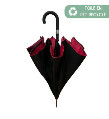 Smati parapluie original double toile noir et dark rubis