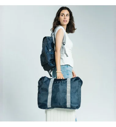 Sac de Voyage Pliable Bleu uni SMATI