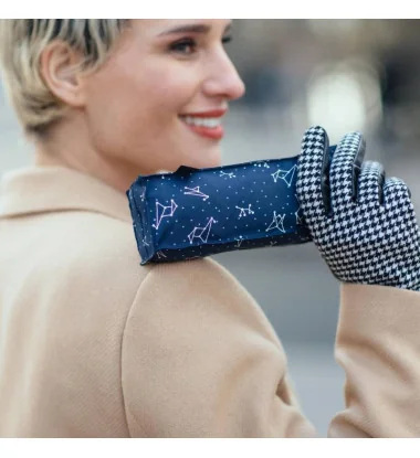 Smati mini parapluie bleu avec constellation argentée