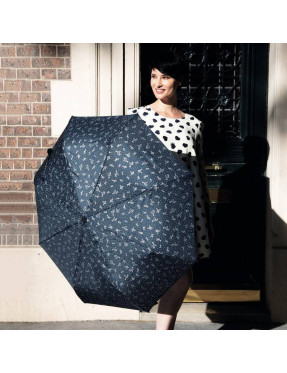 Smati parapluie pliant bleu avec constellation argentée