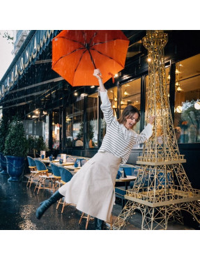 Petit Parapluie écologique automatique cognac