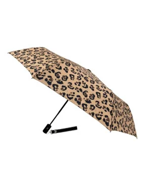 Smati Parapluie compact automatique Léopard Original avec la dragonne Couture noire