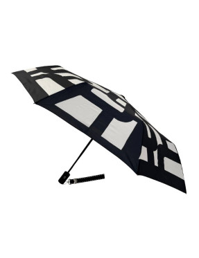Smati Parapluie compact automatique Noir Graphique avec la dragonne Couture noire