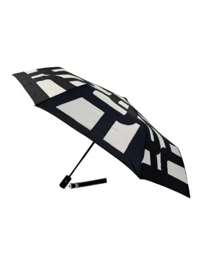 Smati Parapluie compact automatique Noir Graphique avec la dragonne Couture noire