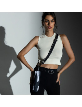 Smati Parapluie compact automatique Noir Graphique avec la dragonne Couture noire