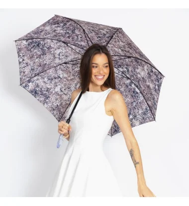 parapluie long femme à motif mousse couleur écru