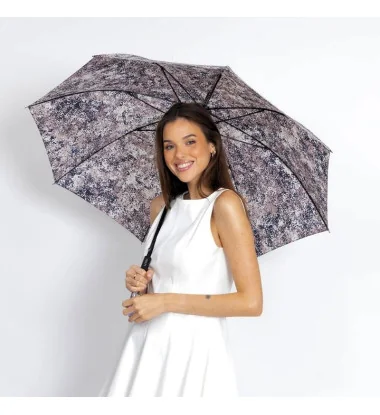 parapluie long femme à motif mousse couleur écru