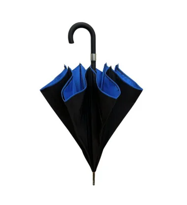 Smati parapluie original double toile noir et bleu denim